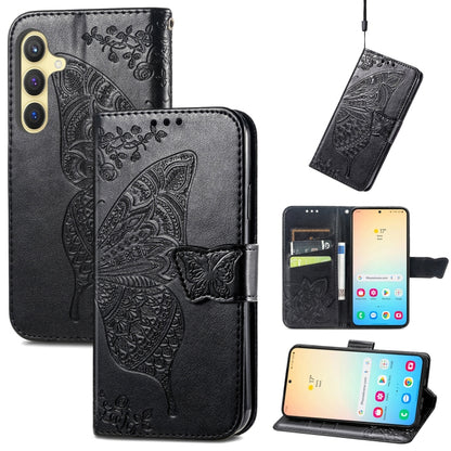 For Samsung Galaxy S24 5G Butterfly Love Flower Embossed Leather Phone Case(Black) - Galaxy S24 5G Cases by PMC Jewellery | Online Shopping South Africa | PMC Jewellery