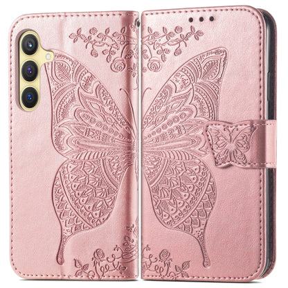 For Samsung Galaxy S24 5G Butterfly Love Flower Embossed Leather Phone Case(Rose Gold) - Galaxy S24 5G Cases by PMC Jewellery | Online Shopping South Africa | PMC Jewellery