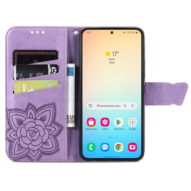 For Samsung Galaxy S24 5G Butterfly Love Flower Embossed Leather Phone Case(Light Purple) - Galaxy S24 5G Cases by PMC Jewellery | Online Shopping South Africa | PMC Jewellery