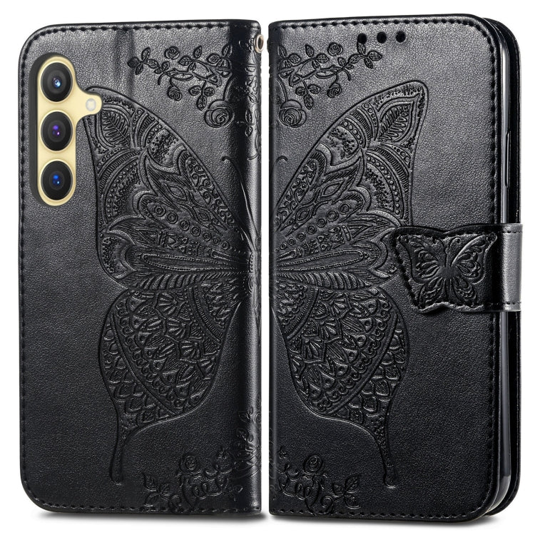 For Samsung Galaxy S24+ 5G Butterfly Love Flower Embossed Leather Phone Case(Black) - Galaxy S24+ 5G Cases by PMC Jewellery | Online Shopping South Africa | PMC Jewellery