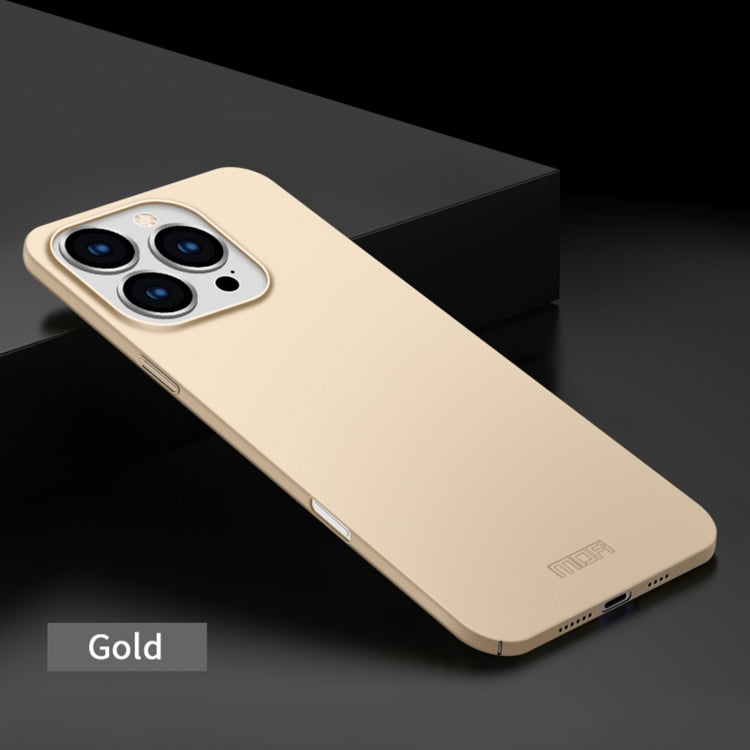 For iPhone 16 Pro Max MOFI Frosted PC Ultra-thin Hard Phone Case(Gold) - free shipping - PMC Jewellery - Order now!