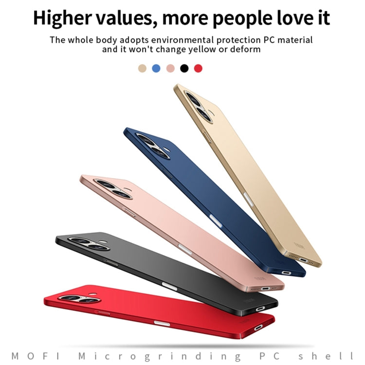 For iPhone 16 MOFI Frosted PC Ultra-thin Hard Phone Case(Gold) - iPhone 16 Cases by MOFI | Online Shopping South Africa | PMC Jewellery | Buy Now Pay Later Mobicred