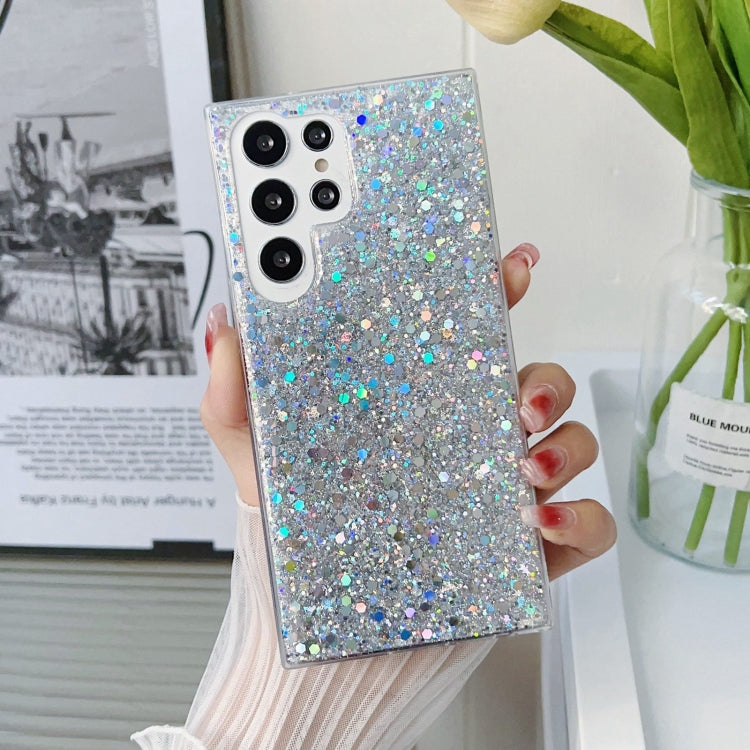 For Samsung Galaxy S24+ 5G Glitter Sequins Epoxy TPU Phone Case(Silver) - Galaxy S24+ 5G Cases by PMC Jewellery | Online Shopping South Africa | PMC Jewellery