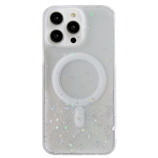 For iPhone 12 Pro Max MagSafe Glitter Hybrid Clear TPU Phone Case(White) - iPhone 12 Pro Max Cases by PMC Jewellery | Online Shopping South Africa | PMC Jewellery