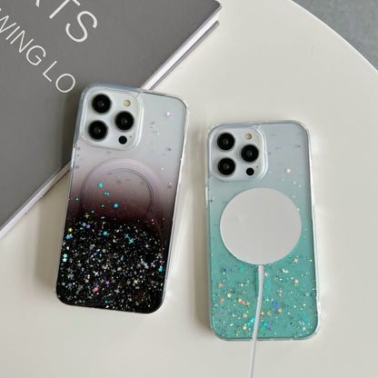 For iPhone 11 Pro MagSafe Glitter Hybrid Clear TPU Phone Case(White) - iPhone 11 Pro Cases by PMC Jewellery | Online Shopping South Africa | PMC Jewellery