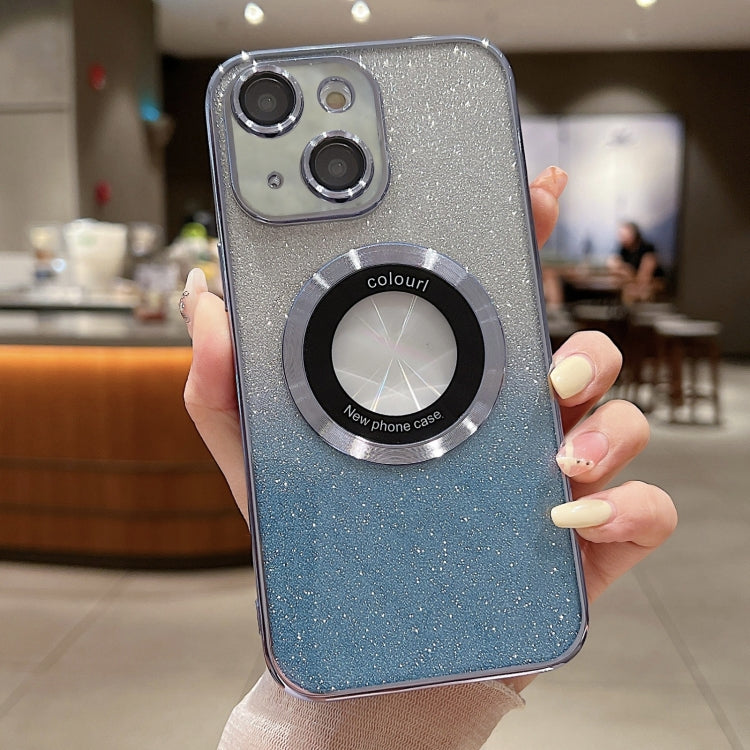 For iPhone 15 Gradient Glitter Electroplating MagSafe TPU Phone Case(Blue) - free shipping - PMC TechLife - Order now!
