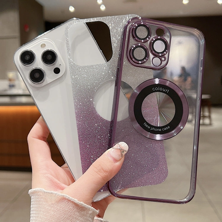 For iPhone 11 Pro MagSafe Gradient Glitter Electroplating TPU Phone Case(Purple) - iPhone 11 Pro Cases by PMC Jewellery | Online Shopping South Africa | PMC Jewellery