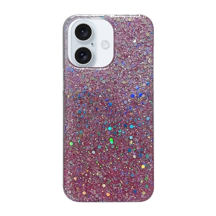 For iPhone 16 Plus Glitter Sequins Epoxy TPU Phone Case(Pink) - iPhone 16 Plus Cases by PMC Jewellery | Online Shopping South Africa | PMC Jewellery | Buy Now Pay Later Mobicred