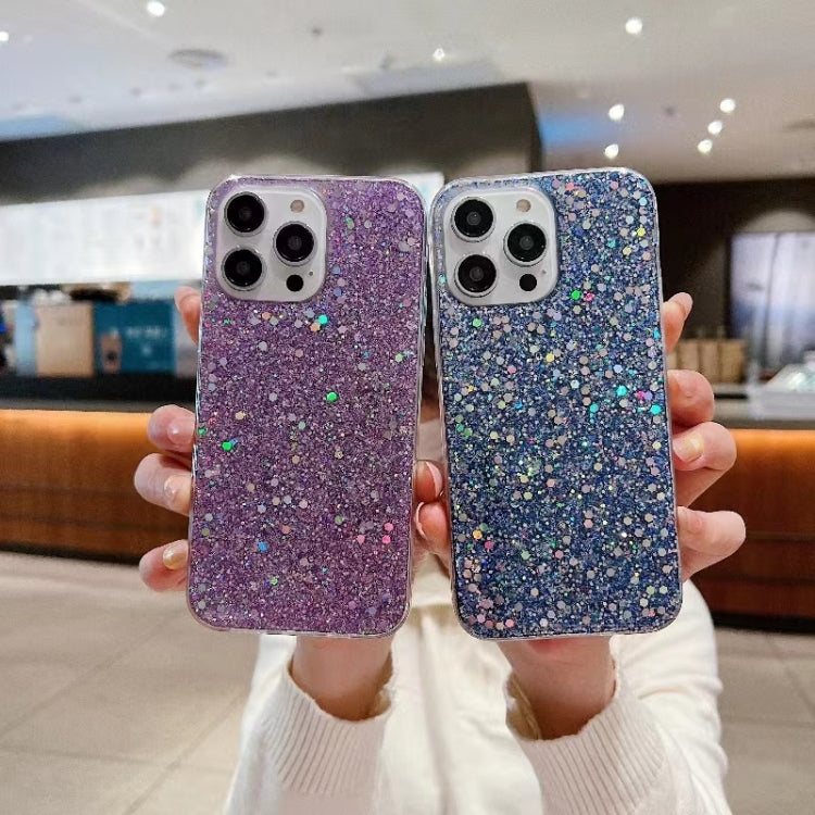 For iPhone 16 Pro Max Glitter Sequins Epoxy TPU Phone Case(Silver) - iPhone 16 Pro Max Cases by PMC TechLife | Online Shopping South Africa | PMC TechLife | Buy Now Pay Later Mobicred