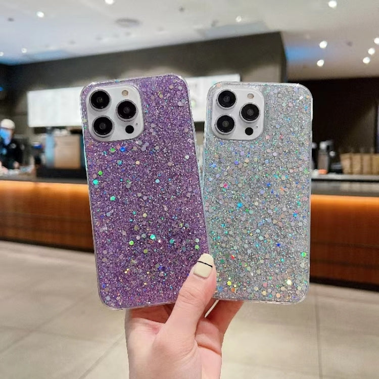 For iPhone 16e Glitter Sequins Epoxy TPU Phone Case(Green) - iPhone 16e Cases by PMC TechLife | Online Shopping South Africa | PMC TechLife | Buy Now Pay Later Mobicred