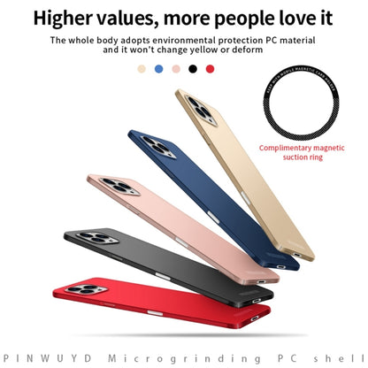 For iPhone 16 Pro PINWUYO Micro-Frosted PC Ultra-thin Hard Phone Case with Magsafe Magnetic Ring(Gold) - iPhone 16 Pro Cases by PINWUYO | Online Shopping South Africa | PMC Jewellery | Buy Now Pay Later Mobicred