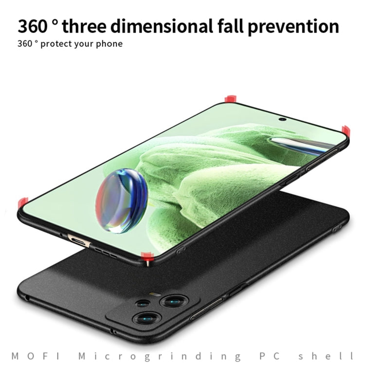 For Xiaomi Redmi Note 12 Global /Poco X5 5G MOFI Fandun Series Frosted PC Ultra-thin All-inclusive Phone Case(Black) - Xiaomi Cases by MOFI | Online Shopping South Africa | PMC TechLife