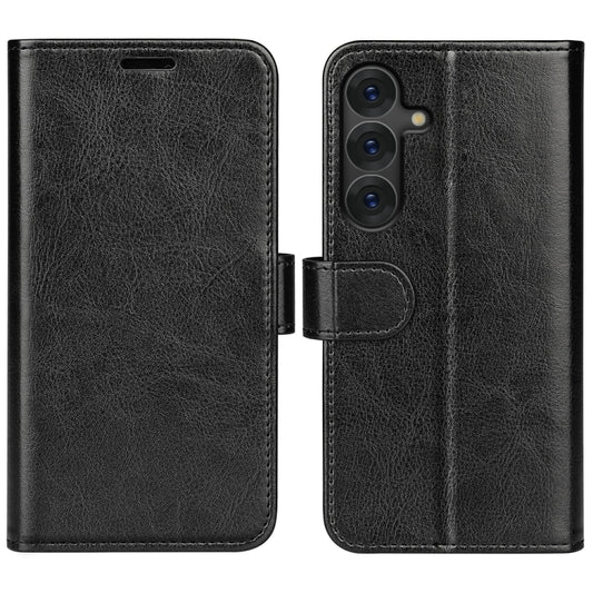 For Samsung Galaxy S25 5G R64 Texture Horizontal Flip Leather Phone Case(Black) - Galaxy S25 5G Cases by PMC Jewellery | Online Shopping South Africa | PMC Jewellery | Buy Now Pay Later Mobicred