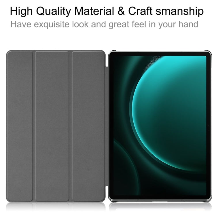 For Samsung Galaxy Tab S9 FE+ 12.4 JUNSUNMAY Custer Painted 3-Fold Stand Leather Smart Tablet Case(Unicorn) - free shipping - PMC Jewellery - Order now!