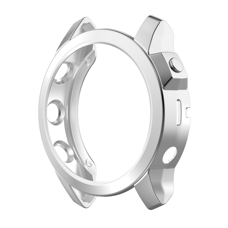For Garmin Fenix 7 Pro Half Package Electroplated TPU Watch Protective Case(Sliver) - Watch Cases by PMC TechLife | Online Shopping South Africa | PMC TechLife