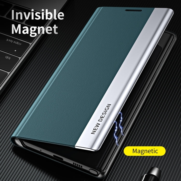 For iPhone 16 Pro Max Side Electroplated Adsorption Leather Phone Case(Black) - iPhone 16 Pro Max Cases by PMC TechLife | Online Shopping South Africa | PMC TechLife | Buy Now Pay Later Mobicred