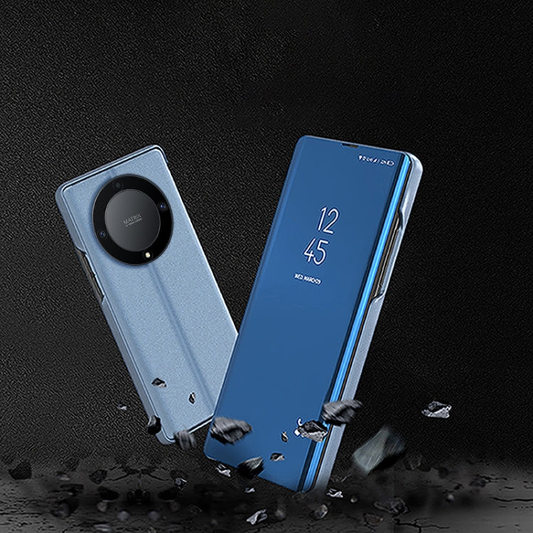 For Honor X9b Plated Mirror Horizontal Flip Leather Phone Case with Holder(Black) - Honor Cases by PMC TechLife | Online Shopping South Africa | PMC TechLife