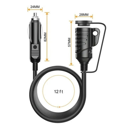 TR-29 Car Cigarette Lighter Extension Cord Male Plug to Female Socket with 16AWG Extender Cable - Car Charger by PMC Jewellery | Online Shopping South Africa | PMC Jewellery | Buy Now Pay Later Mobicred