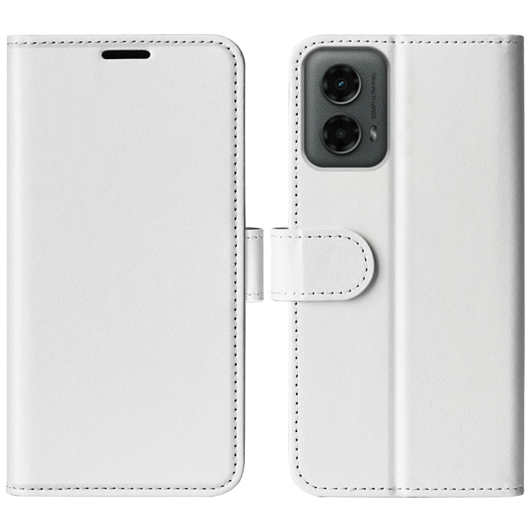 For Motorola Moto G 5G 2024 R64 Texture Horizontal Flip Leather Phone Case(White) - Motorola Cases by PMC Jewellery | Online Shopping South Africa | PMC Jewellery | Buy Now Pay Later Mobicred