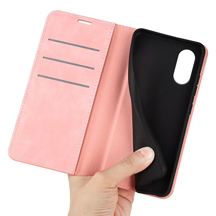 For Motorola Moto G Play 2024 Retro-skin Magnetic Suction Leather Phone Case(Pink) - Motorola Cases by PMC Jewellery | Online Shopping South Africa | PMC Jewellery | Buy Now Pay Later Mobicred