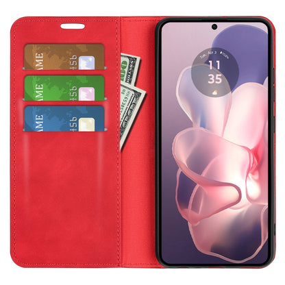 For Motorola Moto G Power 5G 2024 Retro-skin Magnetic Suction Leather Phone Case(Red) - Motorola Cases by PMC Jewellery | Online Shopping South Africa | PMC Jewellery | Buy Now Pay Later Mobicred