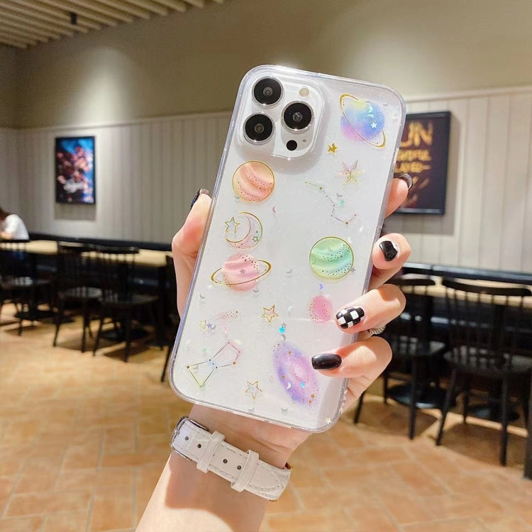 For iPhone 16 Pro Max Cosmic Star Glitter Epoxy TPU Phone Case(Transparent) - iPhone 16 Pro Max Cases by PMC TechLife | Online Shopping South Africa | PMC TechLife | Buy Now Pay Later Mobicred