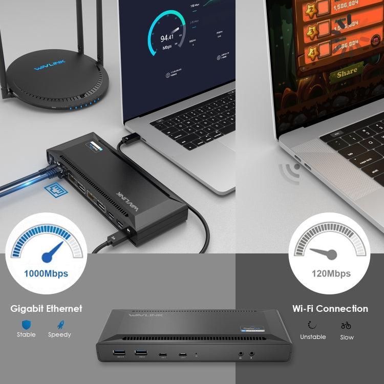 Wavlink UG69PD2 Dual 4K Fast Charging Integrated Docking Station, Plug:US Plug - free shipping - PMc TechLife - Order now!