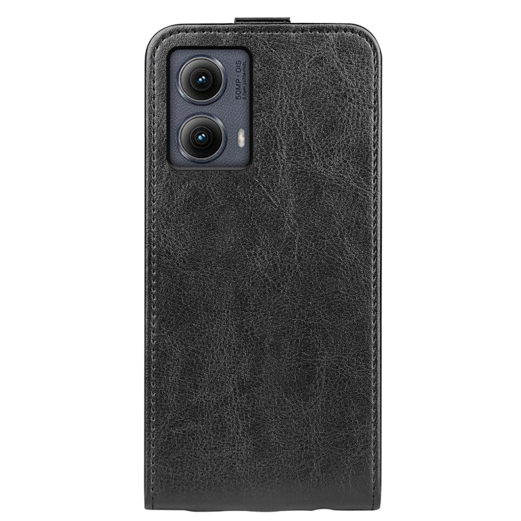 For Motorola Edge 5G 2024 R64 Texture Single Vertical Flip Leather Phone Case(Black) - Motorola Cases by PMC Jewellery | Online Shopping South Africa | PMC Jewellery | Buy Now Pay Later Mobicred