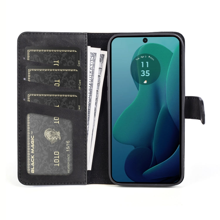 For Motolora Moto G 5G 2024 Stitching Horizontal Flip Leather Phone Case(Black) - Motorola Cases by PMC Jewellery | Online Shopping South Africa | PMC Jewellery | Buy Now Pay Later Mobicred