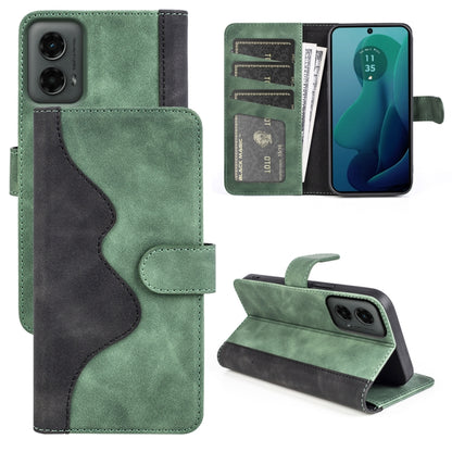 For Motolora Moto G 5G 2024 Stitching Horizontal Flip Leather Phone Case(Green) - Motorola Cases by PMC Jewellery | Online Shopping South Africa | PMC Jewellery | Buy Now Pay Later Mobicred