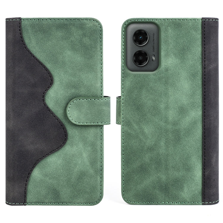 For Motolora Moto G 5G 2024 Stitching Horizontal Flip Leather Phone Case(Green) - Motorola Cases by PMC Jewellery | Online Shopping South Africa | PMC Jewellery | Buy Now Pay Later Mobicred