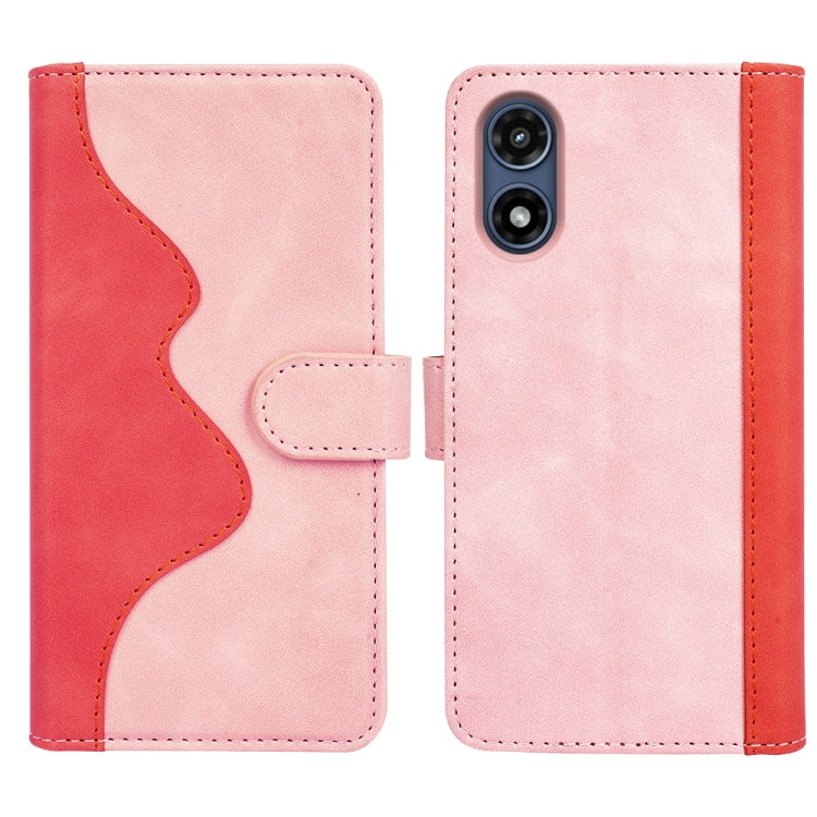 For Motorola Moto G Play 2024 Stitching Horizontal Flip Leather Phone Case(Red) - Motorola Cases by PMC Jewellery | Online Shopping South Africa | PMC Jewellery | Buy Now Pay Later Mobicred