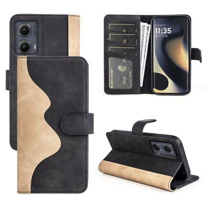 For Motolora Edge 5G 2024 Stitching Horizontal Flip Leather Phone Case(Black) - Motorola Cases by PMC Jewellery | Online Shopping South Africa | PMC Jewellery | Buy Now Pay Later Mobicred