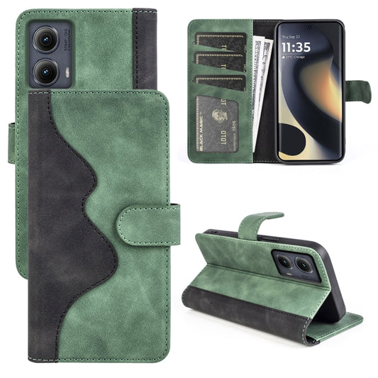 For Motolora Edge 5G 2024 Stitching Horizontal Flip Leather Phone Case(Green) - Motorola Cases by PMC Jewellery | Online Shopping South Africa | PMC Jewellery | Buy Now Pay Later Mobicred