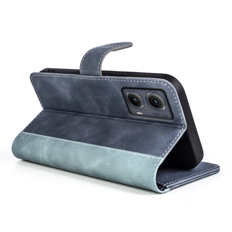 For Motolora Edge 5G 2024 Stitching Horizontal Flip Leather Phone Case(Blue) - free shipping - PMC Jewellery - Order now!