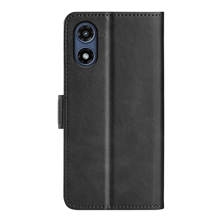 For Motorola Moto G Play 2024 Dual-side Magnetic Buckle Horizontal Flip Leather Phone Case(Black) - Motorola Cases by PMC Jewellery | Online Shopping South Africa | PMC Jewellery | Buy Now Pay Later Mobicred