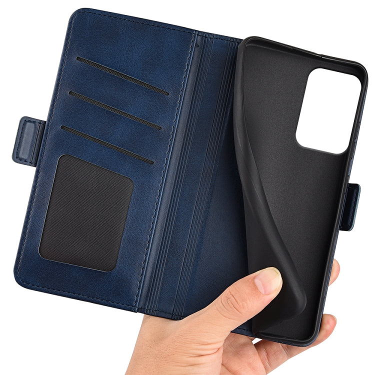 For Motorola Moto G Power 5G 2024 Dual-side Magnetic Buckle Horizontal Flip Leather Phone Case(Dark Blue) - Motorola Cases by PMC Jewellery | Online Shopping South Africa | PMC Jewellery | Buy Now Pay Later Mobicred