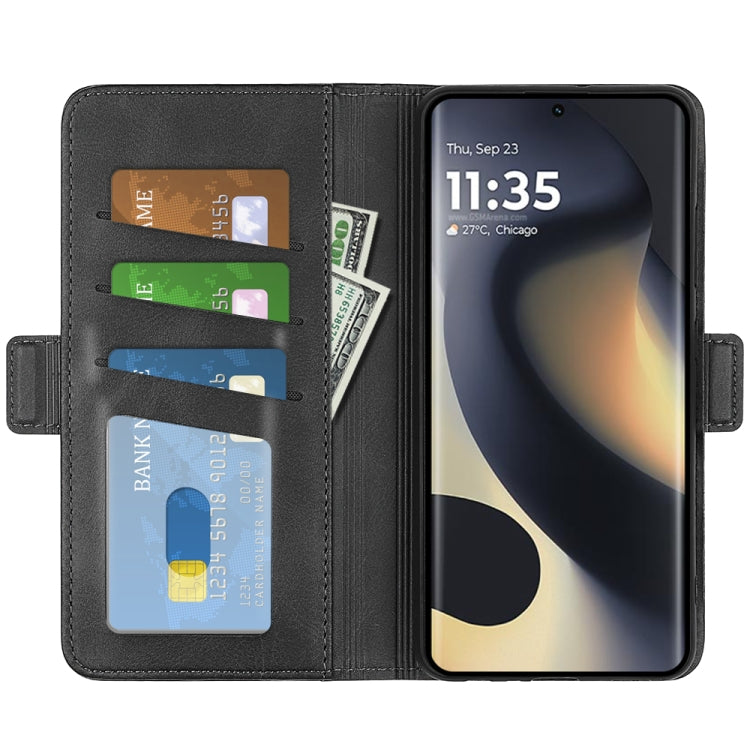 For Motorola Edge 5G 2024 Dual-side Magnetic Buckle Horizontal Flip Leather Phone Case(Black) - Motorola Cases by PMC Jewellery | Online Shopping South Africa | PMC Jewellery | Buy Now Pay Later Mobicred