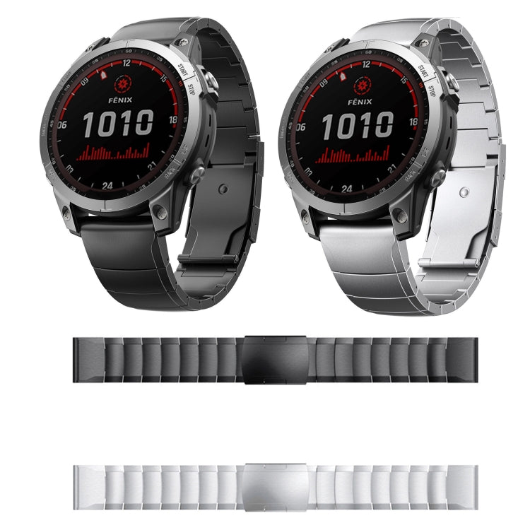For Garmin Instinct 22mm Titanium Alloy Quick Release Watch Band(Black) - Watch Bands by PMC TechLife | Online Shopping South Africa | PMC TechLife