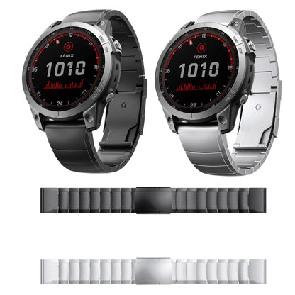 For Garmin Fenix 6 Sapphire GPS 22mm Titanium Alloy Quick Release Watch Band(Black) - Watch Bands by PMC Jewellery | Online Shopping South Africa | PMC Jewellery