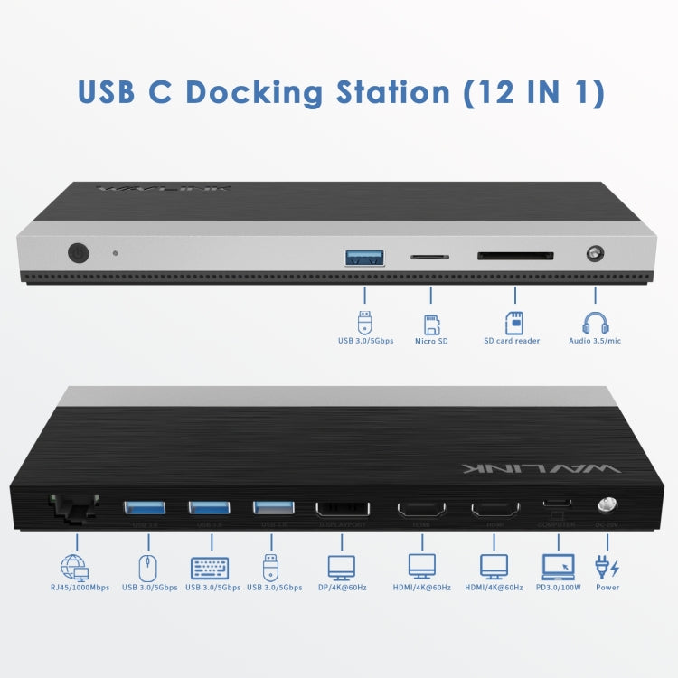 Wavlink UMD05 Display Port HDMI Port RJ45 Ethernet Triple Display MST Laptop Docking Station, Plug:AU Plug -  by WAVLINK | Online Shopping South Africa | PMC Jewellery | Buy Now Pay Later Mobicred