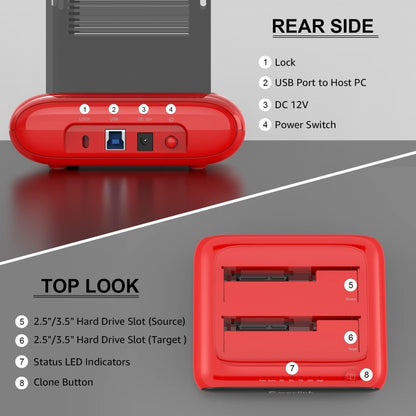 Wavlink ST341U Dual Bay External Hard Drive Docking Station Support Offline Clone Function(UK Plug) - HDD Enclosure by WAVLINK | Online Shopping South Africa | PMC Jewellery | Buy Now Pay Later Mobicred