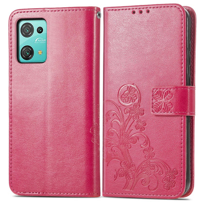 For Blackview Oscal C30 Pro Four-leaf Clasp Embossed Buckle Leather Phone Case(Magenta) - More Brand by PMC Jewellery | Online Shopping South Africa | PMC Jewellery