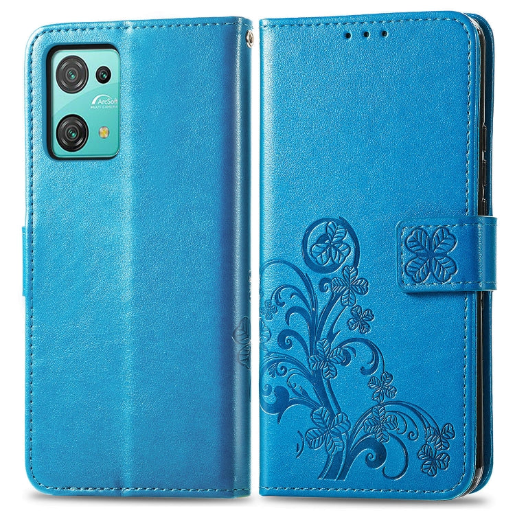 For Blackview Oscal C30 Pro Four-leaf Clasp Embossed Buckle Leather Phone Case(Blue) - More Brand by PMC Jewellery | Online Shopping South Africa | PMC Jewellery