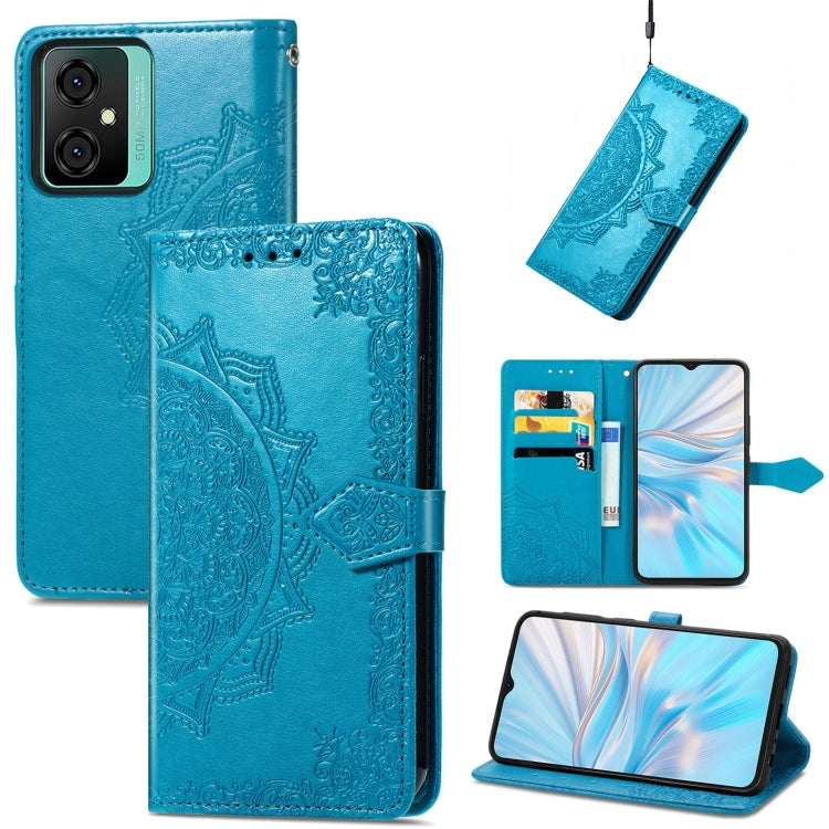 For Blackview C70 Mandala Flower Embossed Leather Phone Case(Blue) - More Brand by PMC Jewellery | Online Shopping South Africa | PMC Jewellery