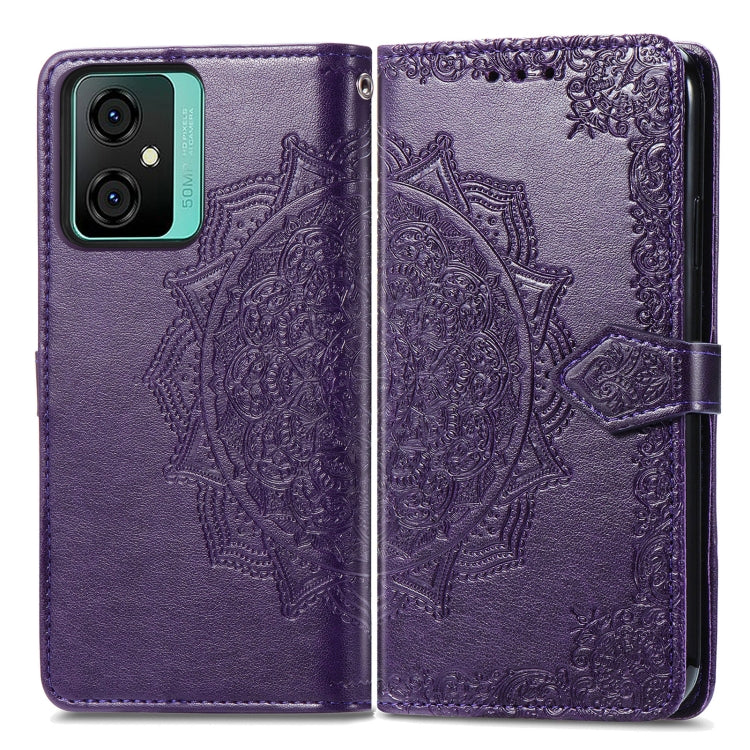 For Blackview C70 Mandala Flower Embossed Leather Phone Case(Purple) - More Brand by PMC Jewellery | Online Shopping South Africa | PMC Jewellery