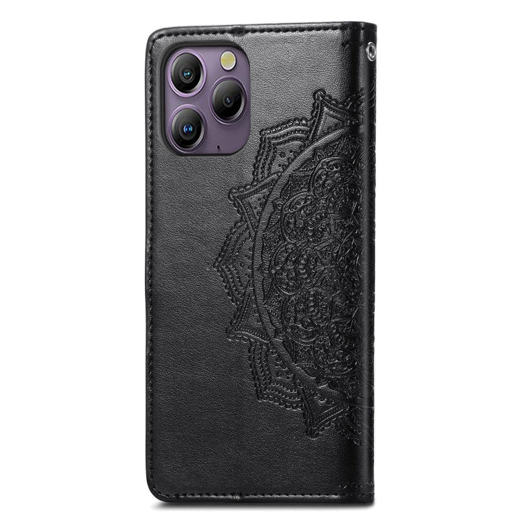 For Blackview A96 Mandala Flower Embossed Leather Phone Case(Black) - More Brand by PMC Jewellery | Online Shopping South Africa | PMC Jewellery