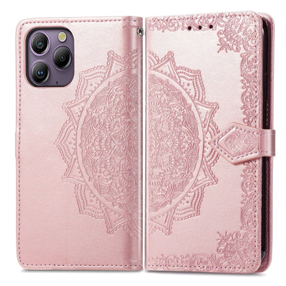 For Blackview A96 Mandala Flower Embossed Leather Phone Case(Rose Gold) - More Brand by PMC Jewellery | Online Shopping South Africa | PMC Jewellery