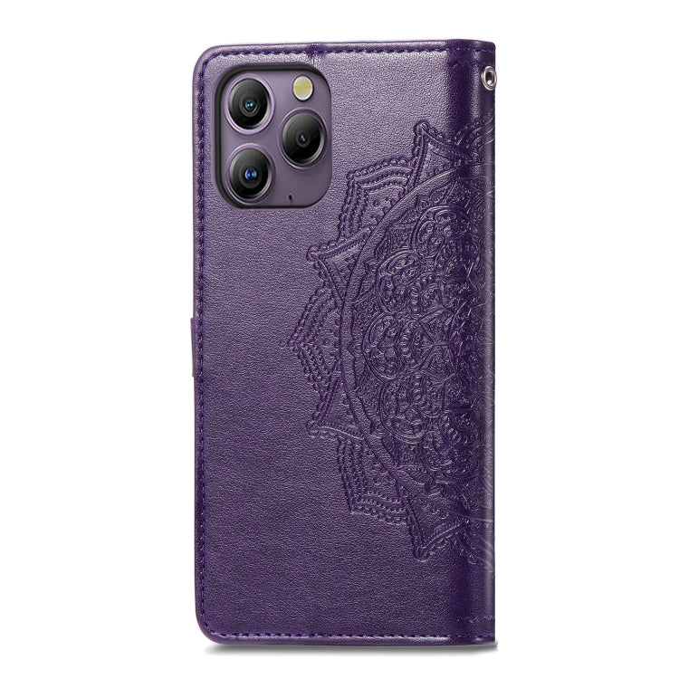 For Blackview A96 Mandala Flower Embossed Leather Phone Case(Purple) - More Brand by PMC Jewellery | Online Shopping South Africa | PMC Jewellery