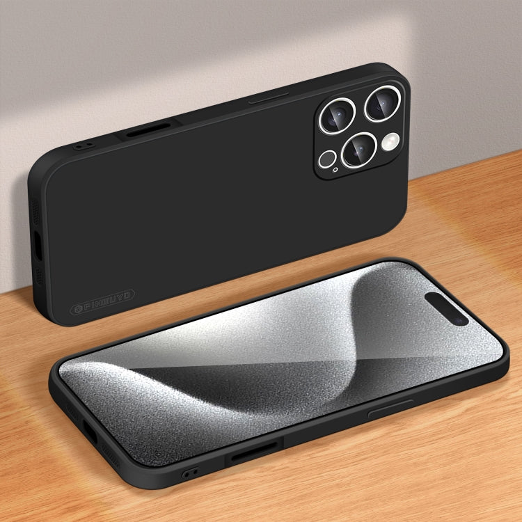 For iPhone 16 Pro Max PINWUYO Sense Series Liquid Silicone TPU Phone Case(Black) - iPhone 16 Pro Max Cases by PINWUYO | Online Shopping South Africa | PMC TechLife | Buy Now Pay Later Mobicred